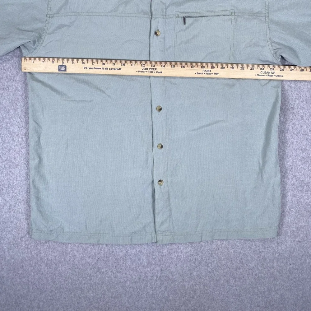 The North Face Button Up Shirt Mens XL Green Short Sleeve Hiking Vented